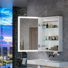 Large Illuminated LED Bathroom Mirror Cabinet Demister Sleek Aluminum Frame Unit