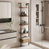 5 Tier Wall Leaning Ladder Shelf Bookshelf Wooden Storage Display Shelving Rack