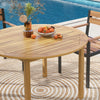 4-Person Large Round Dining Table Outdoor Acacia Wood Patio Bistro Table