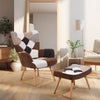 Wing Button Back Upholstered Armchair w/Footstool Relax Lazy Sofa Lounge Chair