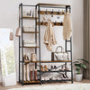 Coat Rack Stand with Shoe Storage Bench for Hallway Living Room 9 Hook 5 Shelves