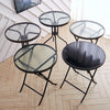 Glass Folding Garden Outdoor Large Bistro Dining Glass Table 4 Seater Patio UK