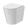Round Rimless Back to Wall Toilet Pan & Soft Close Sandwich Seat Bathroom