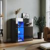Black High Gloss Living Room Set LED TV Stand Cabinet Display Sideboard Cupboard