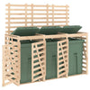 Triple Wheelie Bin Storage Solid Wood Pine M5S3