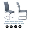 2 4 6 Grey Faux Leather Dining Chairs High Back Chrome Legs Home Furniture Chair