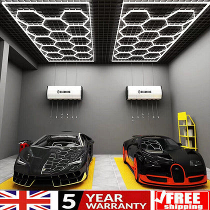 14 Hexagon LEDs Lighting Car Detail Home Garage Workshop Retail Lighting Barber