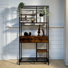 Vertical Bookcase Bookshelf Ladder Shelf Display Storage Rack Shelf w/ 2 Drawers
