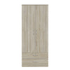 Bedroom 2 Door 2 Drawers Wardrobe with Hanging Rail Oak Large Storage Cupboards