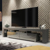 Modern 200cm TV Unit I Grey Cabinet Stand with Storage I High Gloss Doors