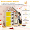 Kids Dress Up Rack Clothing Wardrobe Costume Storage Closet-Yellow