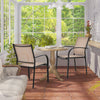 2 Pcs Outdoor Dining Chairs Patio Stackable Chairs Garden Bistro Armchairs