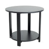 Small 2 Tier White Black Wooden Side Table with Shelf Bedroom Coffee End Table
