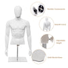 Mannequin Torso Manikin Dress Form Adjustable Male Half Body Model W/ Iron Stand