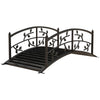 Outdoor Metal Garden Bridge With Decorative Safety Railings Vine Pattern NEW UK