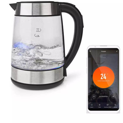 2.2KW Glass Fast Boil Energy Smart Kettle Boil Dry Safe 1.7L Keep Warm Function