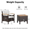 3Pcs Outdoor Furniture Set Garden Rattan Sofa Table Set w/Removable Cushion
