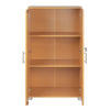 Storage Cabinet 2 Door Locking Beech Office Home 3 Shelf Filing Bookcase 120cm