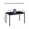 4x Black Faux Leather Dining Chairs&Black Marble MDF Top Dining Table Dining Set