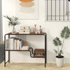 2-Tier Sofa Table Living Room Entryway Table with Storage Shelf-Coffee
