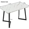 Dining Table and Chairs Set Metal Marble Effect Table Dining Set 4 Grey Chairs