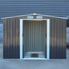 6x 8ft Shed Galvanized Metal Storage Garden Shed Tools Bicycle Store Anthracite