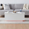 High Gloss LED Coffee Table Living Room Storage Lift Top Power Outlet Socket