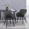 2pcs Dining Chairs Set Faux Leather/Velvet Padded Metal Legs Restaurant Armchair