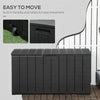 336L Garden Storage Box, Outdoor Furniture Organizer with Wheels Handle Black