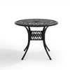 90cm Round Garden Dining Table Only with Parasol Hole Cast Aluminium White/Black