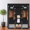 Fabric Canvas Wardrobe with Hanging Rail Shelving Clothes Storage Organiser