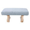Small Rectangle Footstool Kids Chair Foot Stool Footrest Padded Seat Wooden Base