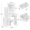Dressing Table With Drawers Mirror Stool Set Makeup Desk Vanity Table Bedroom
