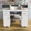 Wheel Professional Manicure Table Salon Nail Station Beauty Desk+Dust Collector