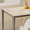 XXX-Large Kitchen Dining Table Tempered Glass & Marble Top Table For 4-6 Person