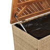 Garden Storage Box Beige 220x50x54 Poly Rattan Acacia Wood K6H0