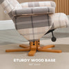 Swivel Recliner Chair with Footstool, Wooden Base and Storage for Living Room