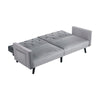 Fabric Sofa Bed 3 Seater Sofa Settee Recliner Couch with Solid Wooden Legs Grey