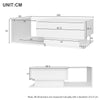 Wooden Coffee Table With Storage Sofa End Table LED Light for Living Room White