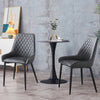 2x Grey Dining Chairs Faux Leather High Back Diamond Design Dinging Room
