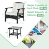 3 PCS Outdoor Furniture Set Modern Patio Wicker Rattan Chair Bistro Set