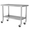 60-180CM Stainless Steel Work Table Commercial Catering Table Kitchen Prep Table
