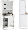 Kitchen Cupboard Freestanding Storage Cabinet 170cm Sliding Doors Drawers Unit