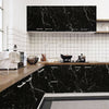 Black Marble Effect Vinyl Paper Self Adhesive Sticker Kitchen Bar Wallpaper Roll