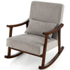 Costway Nursery Upholstered Rocking Accent Chair Indoor Rocker Armchair