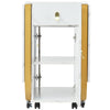 Folding Dining Table Kitchen Rolling Drop Leaf Table with Storage Cupboard