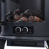 Black Electric Fireplace Log Burning Flame Stove Fire Heater Thermal Wood 1800W