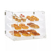 3-Tier Acrylic Bakery Display Case Countertop Donut Pastry Case Rear Door