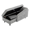 Chaise Lounge Upholstered Left Hand Sofa Grey Accent Chair with Storage & Pillow