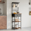 Industrial Vintage Style Kitchen Organizer Unit with Drawer and Storage Shelves